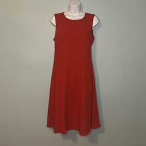Ann Taylor Dark Orange Classic Sleeveless Dress, Size 4